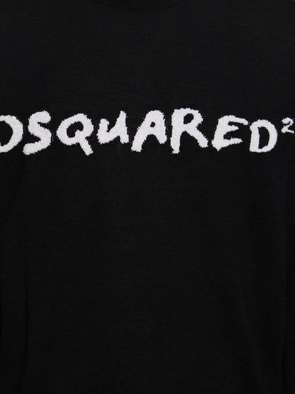 Dsquared2 Dsquared2 Logo jacquard wool blend sweater - Size: S Sweatshirts | Shop From The Mirage