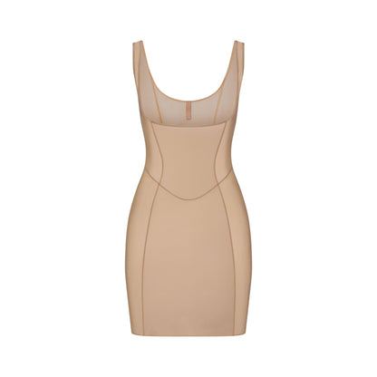 Power Mesh Shapewear Open Bust Slip Dress