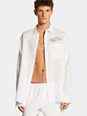 Dsquared2 White Shirt with Classic Collar and Embroidered Logo on the Front in Linen Man
