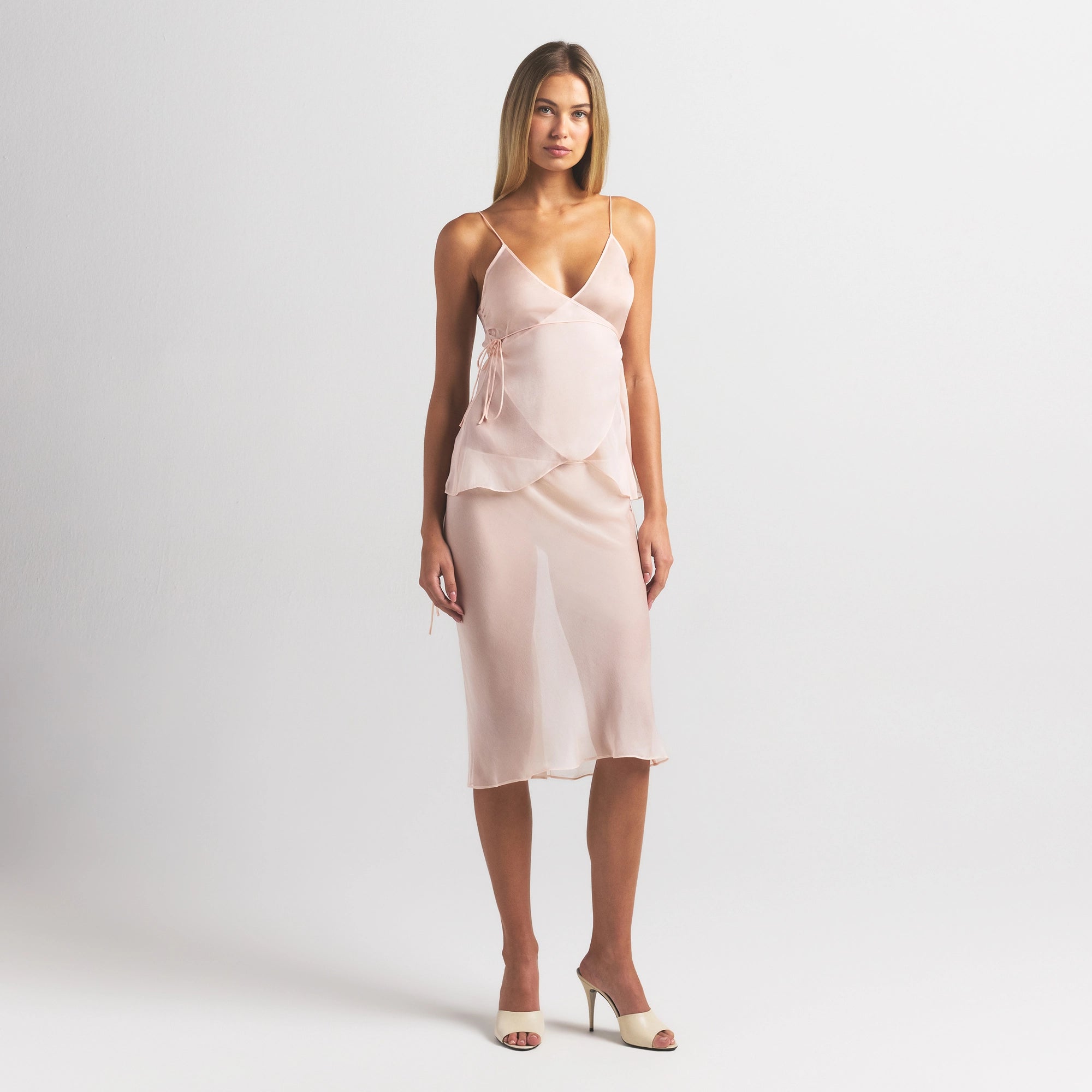 Skims Romance Tie Side Midi Skirt