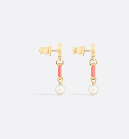 Dior Women's Earrings Dioriviera Small CD Earrings in Pink Gold E3297W
