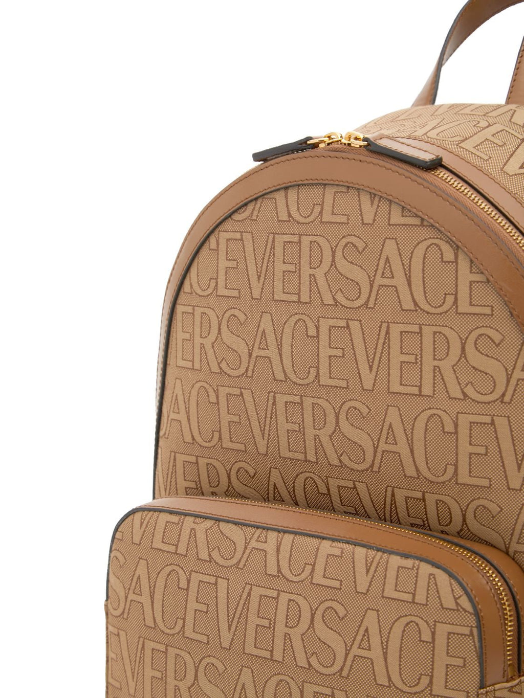 Versace Versace Logo fabric & leather backpack - Backpacks | Shop From The Mirage