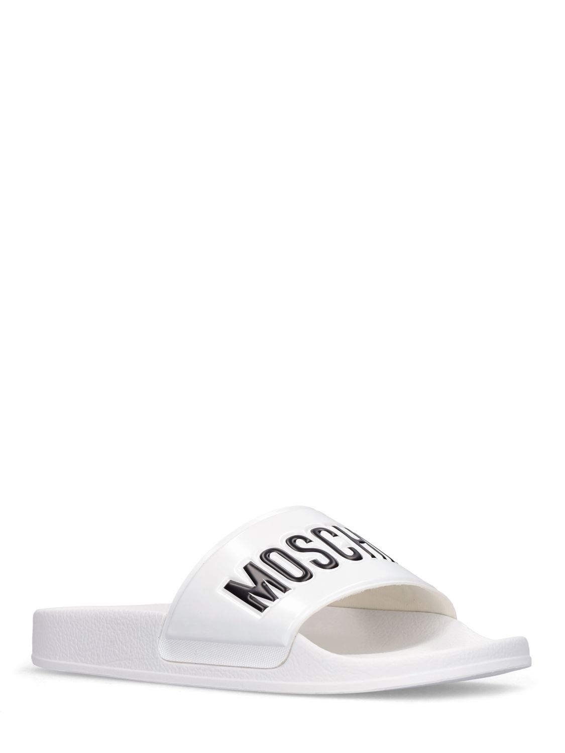 Moschino 25mm Logo PVC pool slide sandals