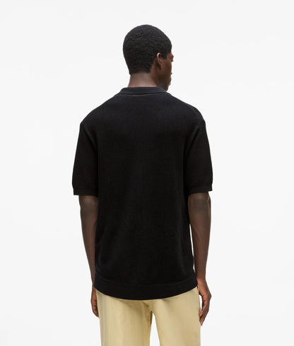 Short-sleeved knit polo shirt