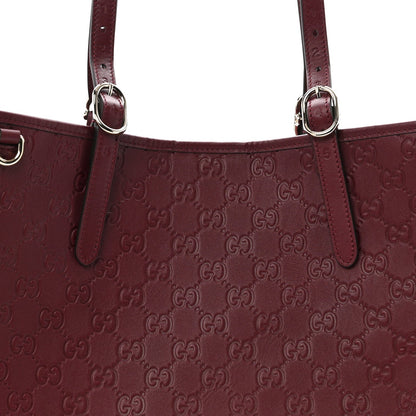 GG Calfskin Embossed Calfskin Large Tote Bag Rose Ancora