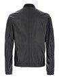 Dolce e gabbana Black Jacket with Metal Logo Patch on the Chest in Leather Man