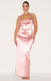 Shape Blush Stretch Satin Underwired Maxi Dress