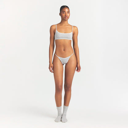 Lightweight Cotton Pointelle Scoop Bralette