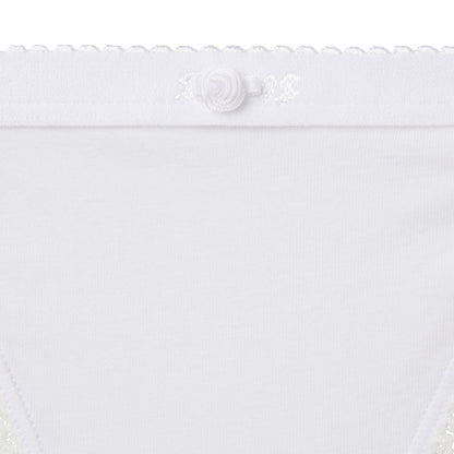 Lightweight Cotton Logo Picot String Bikini