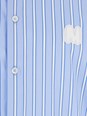 Msgm Light Blue Shirt with All-Over Striped Motif and Logo on the Front in Cotton Man