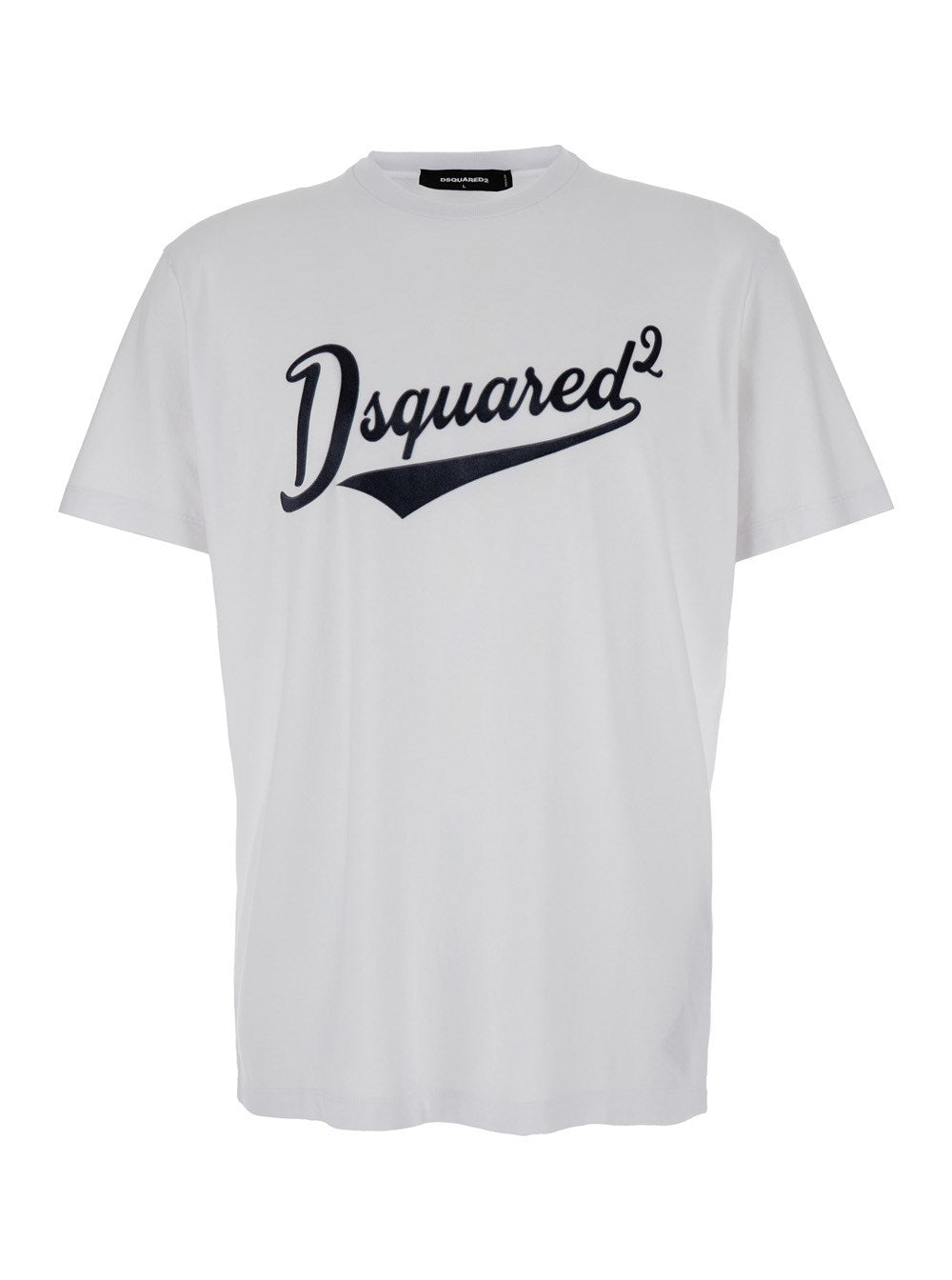 Dsquared2 White T-Shirt with Logo Print on the Front in Cotton Man