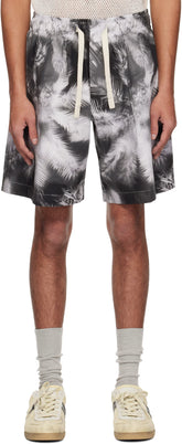 Black & White Blueprint Palms Shorts