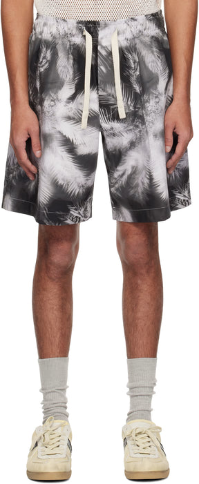 Black & White Blueprint Palms Shorts