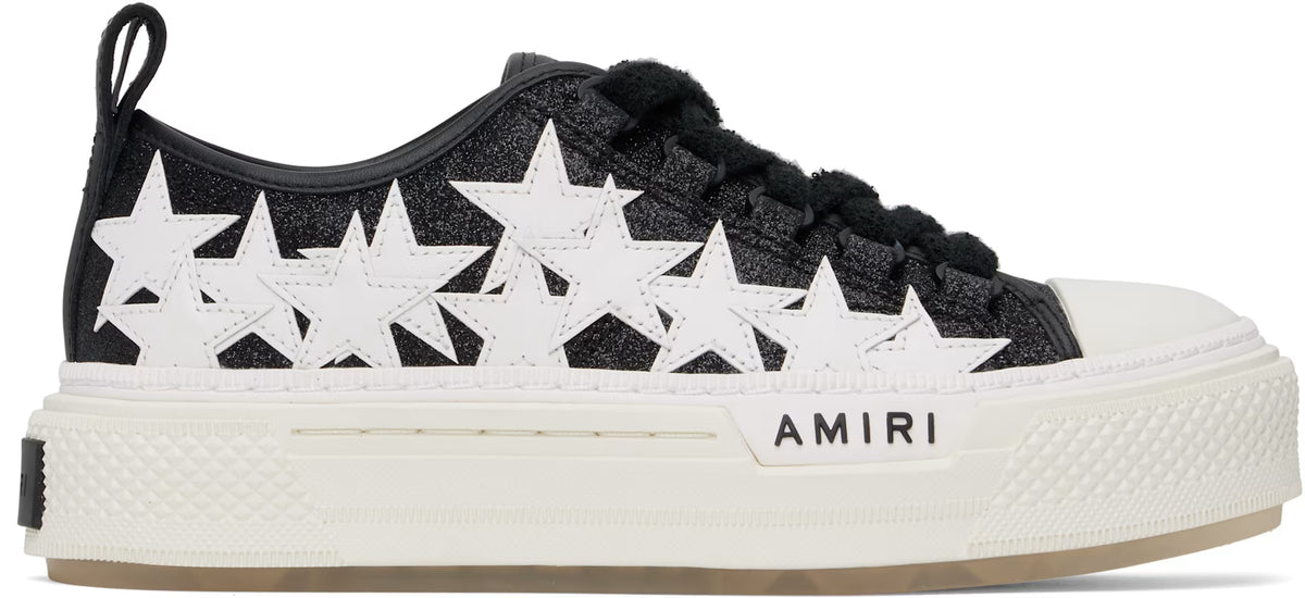 AMIRI Black Glitter Stars Court Low Sneakers