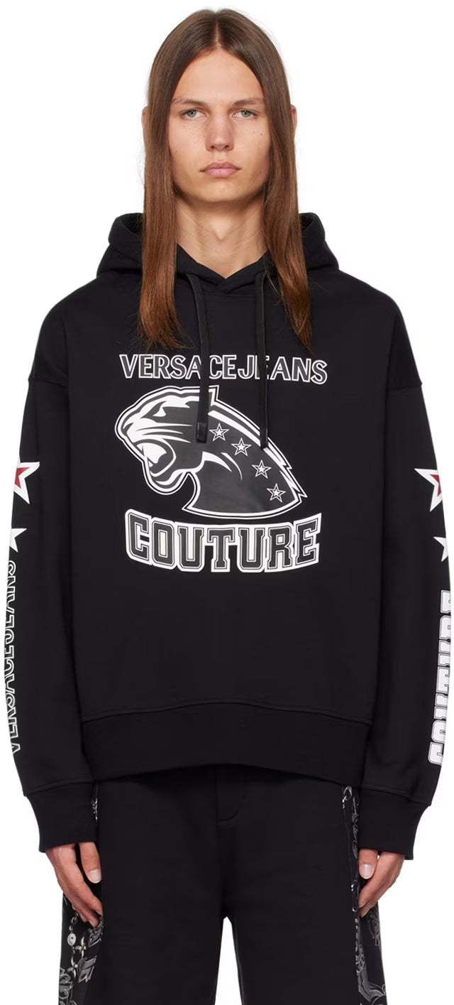 Black Printed Hoodie