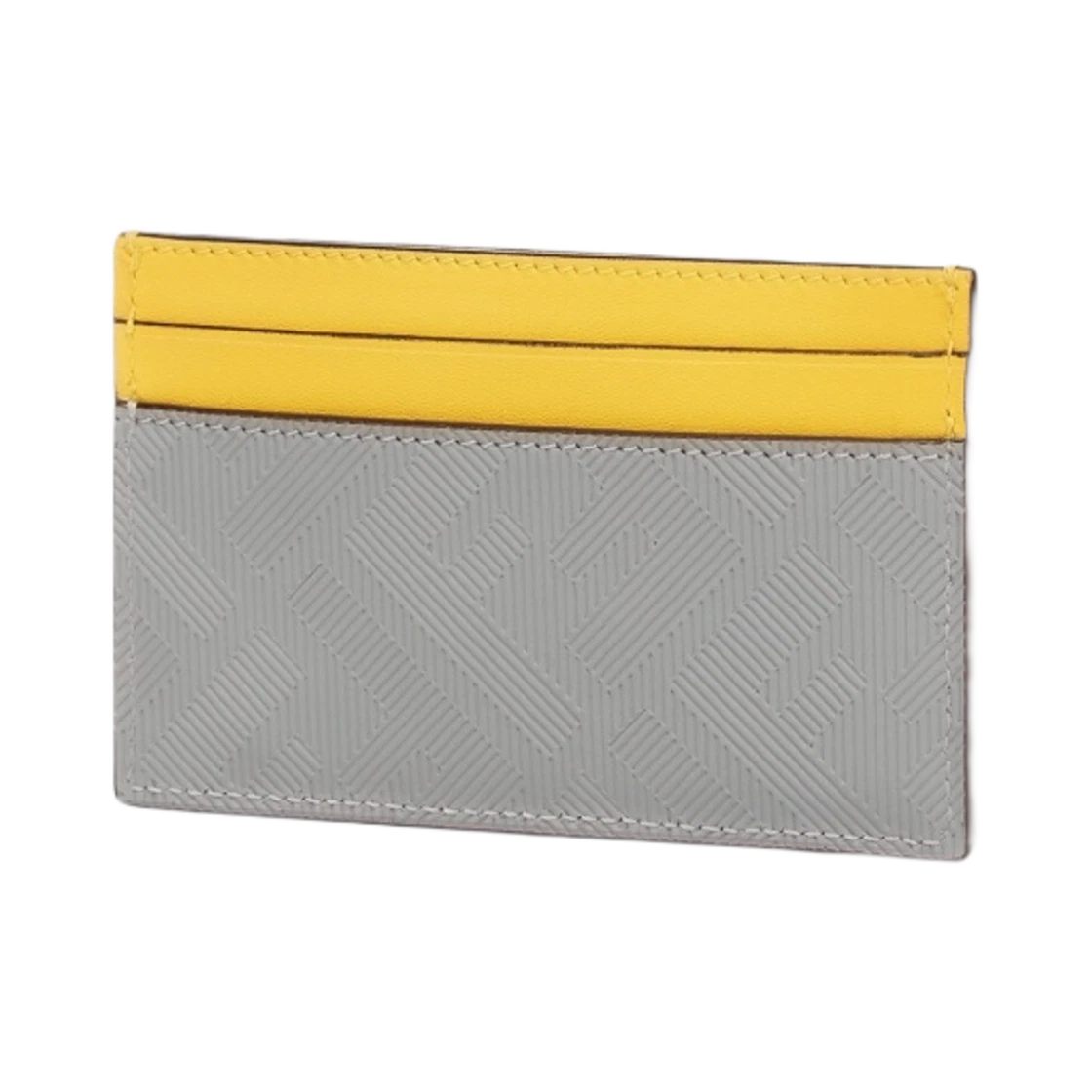 Fendi FF Roma Leather Card Holder Gray