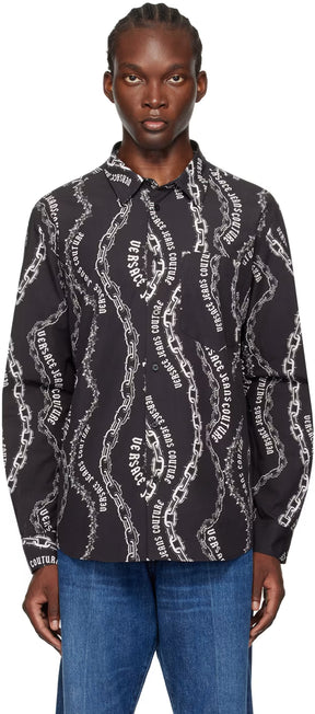 Black Chain Couture Long Sleeve Shirt