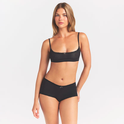 Lightweight Cotton Pointelle Lace Boy Short