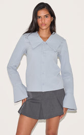 Blue Large Collar Shirt