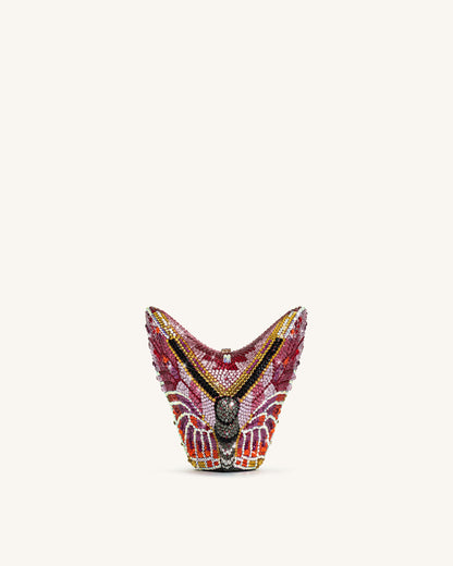 Paisley Crystal Butterfly Clutch - Multicolor