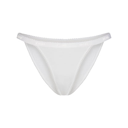Lightweight Cotton Logo Picot String Bikini