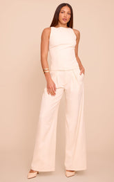 Tall Cream Tailored Woven Wide Leg Trousers