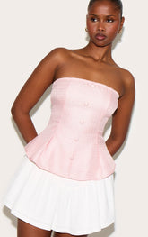 Pink Button Up Boucle Waistcoat