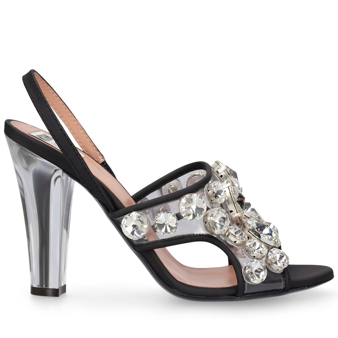 Moschino 100mm PVC & crystal sandals