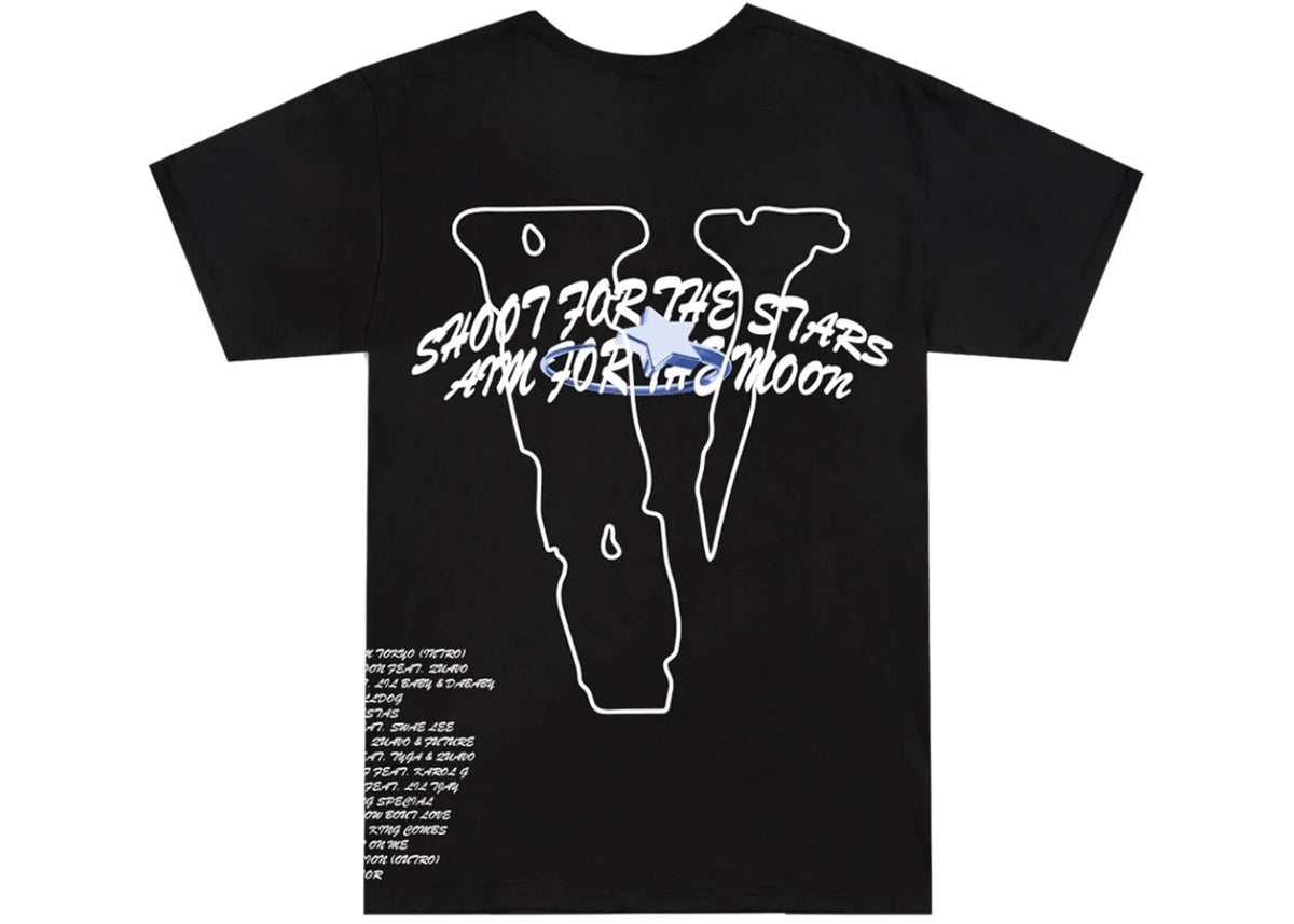 VLone x Pop Smoke Tracklist Tee Black