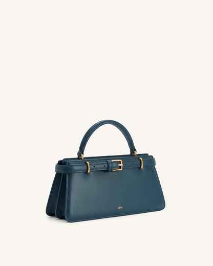 Elena Classic Top Handle Bag - Black Croc