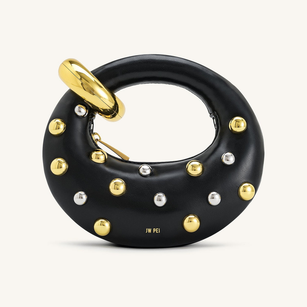 Abacus Studded Mini Top Handle Bag - Black