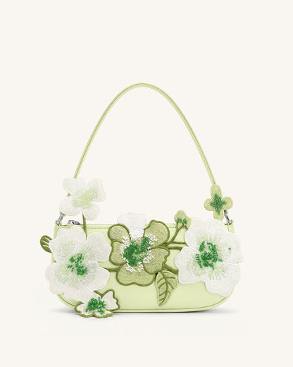Leona Bead Embellished Shoulder Bag - Pink