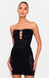 Black Sheer Cut Out Mini Dress