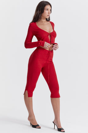 Cherry knit capri trousers
