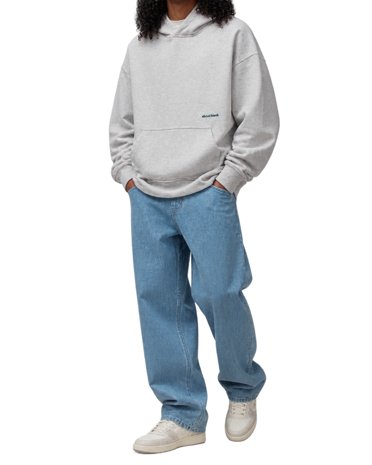 About Blank Box Hoodie in Grey Marl