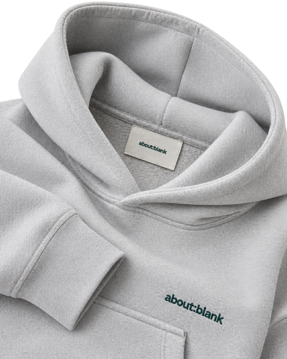 About Blank Box Hoodie in Grey Marl