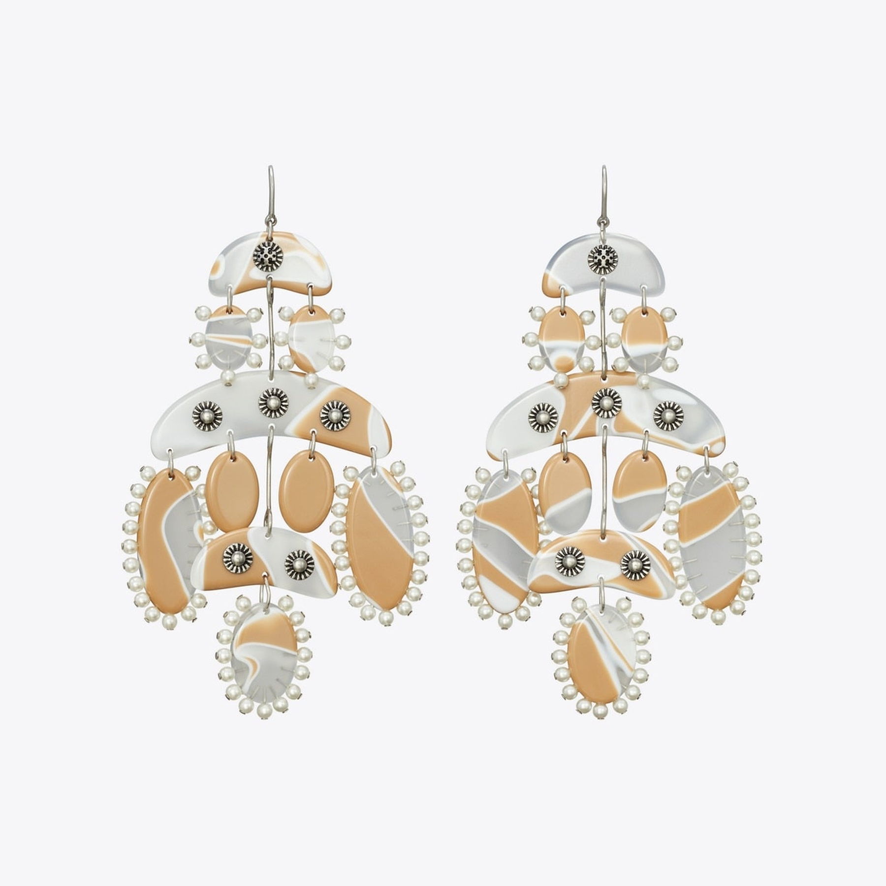 Abstract Beaded Chandelier Earrings