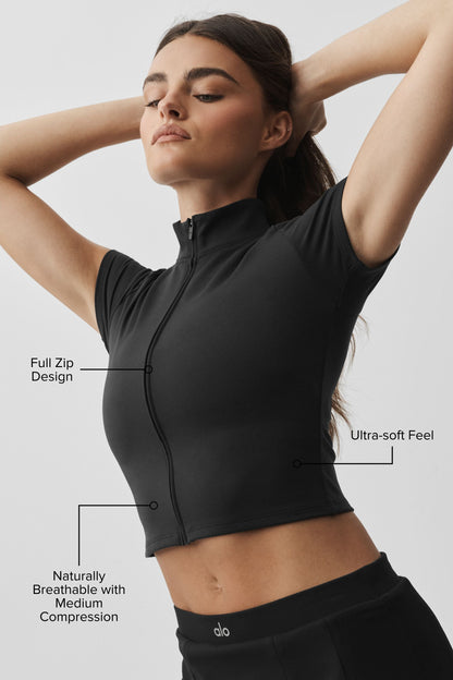 ALO Softsculpt Full Zip Short Sleeve