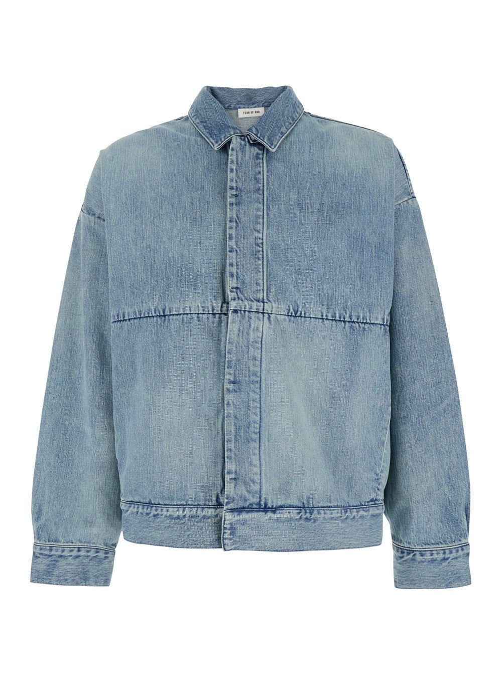 Fear of god Blue Jacket with Classic Collar and Long Sleeves in Denim Man