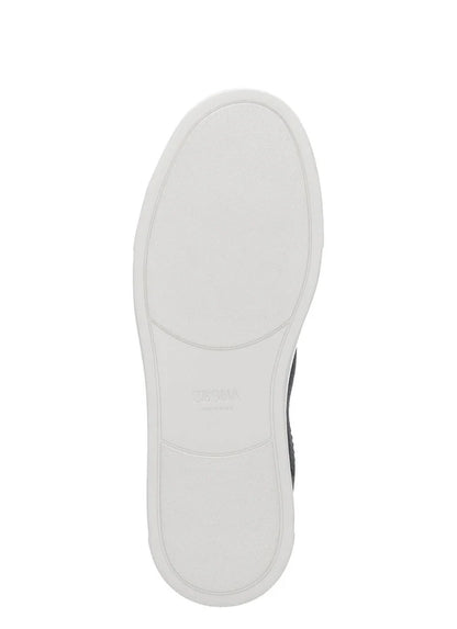 Z Zegna Men’s Triple Stitch™ Black Suede & Garnet Leather Sneakers – Cross Elastic, Lightweight Sole