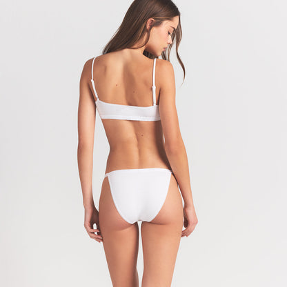 Lightweight Cotton Logo Picot String Bikini