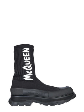 Men’s Black Sock Sneakers with Oversized Rubber Lug Sole – Made in Italy