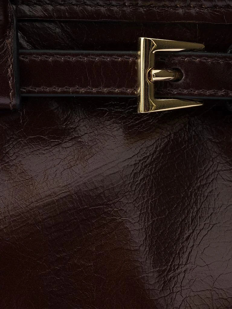 Prada Dark Brown Patent Leather Shoulder Bag