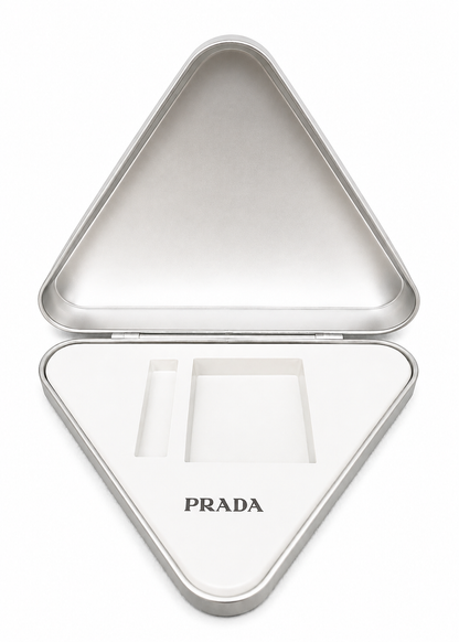 Rare Prada Beauty Vip Green Suede Large Triangle Pouch Case Collectable