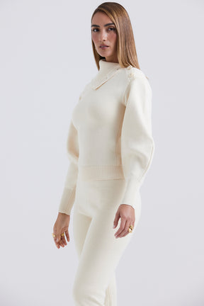 Cream cashmere blend sweater