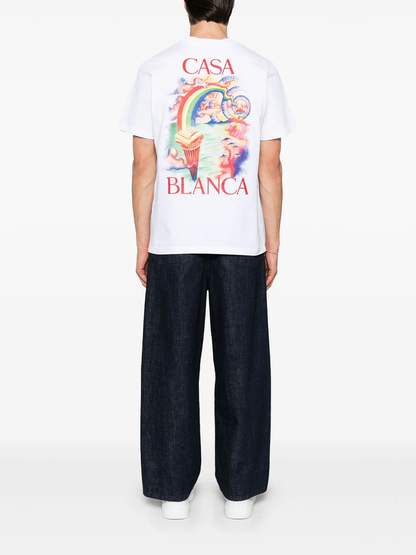 Casablanca Nature Teacher Printed T-Shirt in White