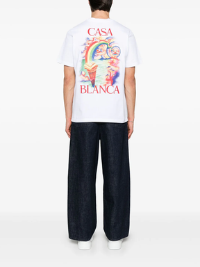 Casablanca Nature Teacher Printed T-Shirt in White