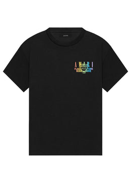 Amiri Exclusive Beverly Hills Rainbow Printed T-Shirt in Black