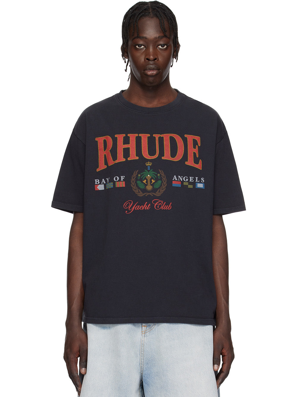 Rhude Bay Of Angels Yacht T-Shirt in Black
