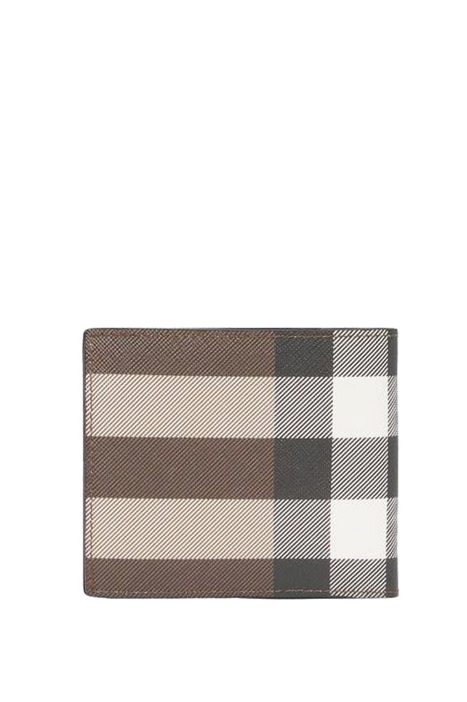 Burberry International Checkered Bifold Wallet in Brown